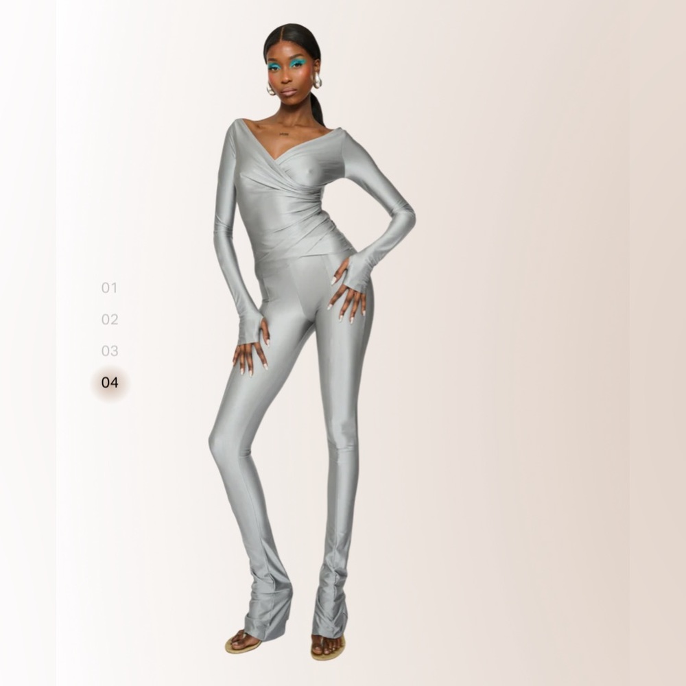 Cou cou grey silver leggings NWT